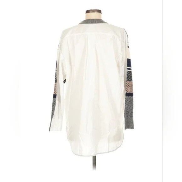 RARE $580 NWT Paul Smith HYBRID WOOL Knit  COTTON Sweater Shirt Men M Fair Isle - Picture 2 of 5